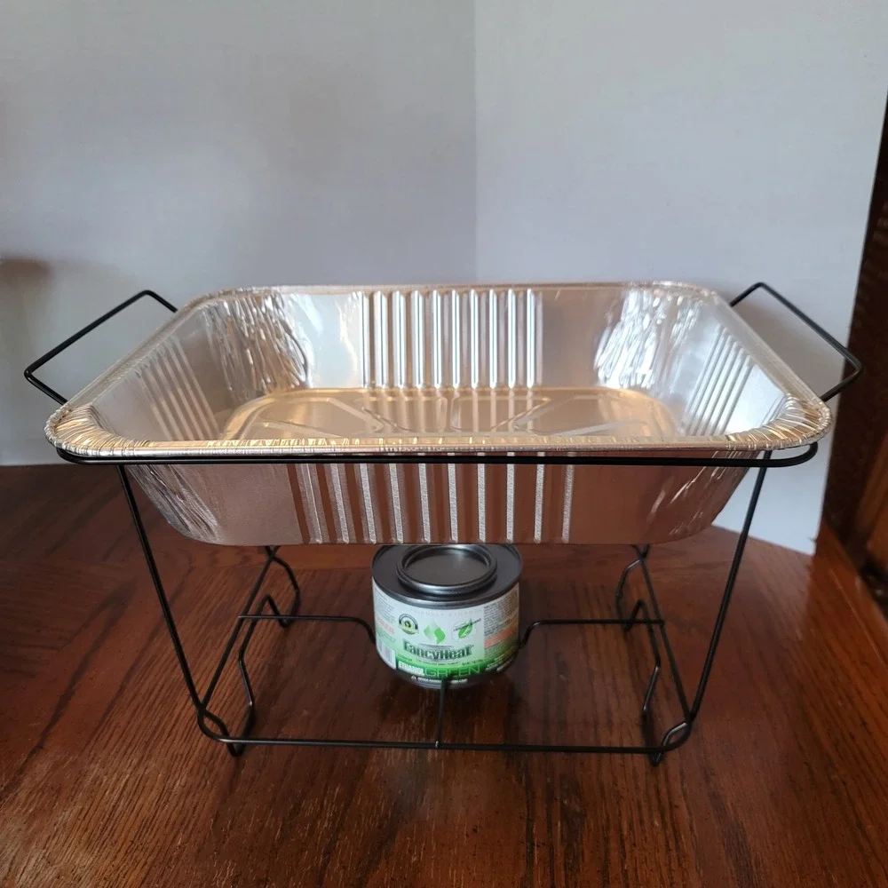 Disposable Chafing Dish Buffet Food Warmer Half Foil Pans Wire Racks Fuel Cans